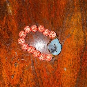 Red and Blue Beaded Bracelet